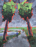 Converging Visual Vibration Study Original Painting Wall Art image 0