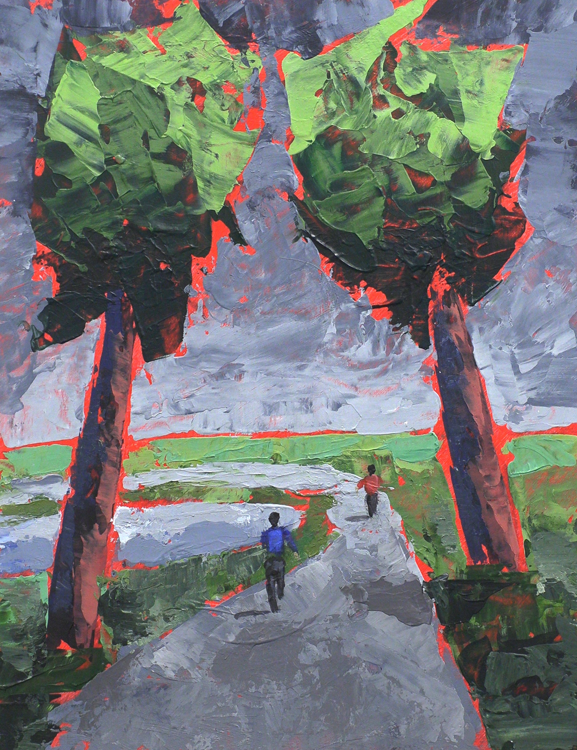 Converging Visual Vibration Study Original Painting Wall Art image 0