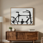 Abstract Black Bicycle Wall Art Canvas Print