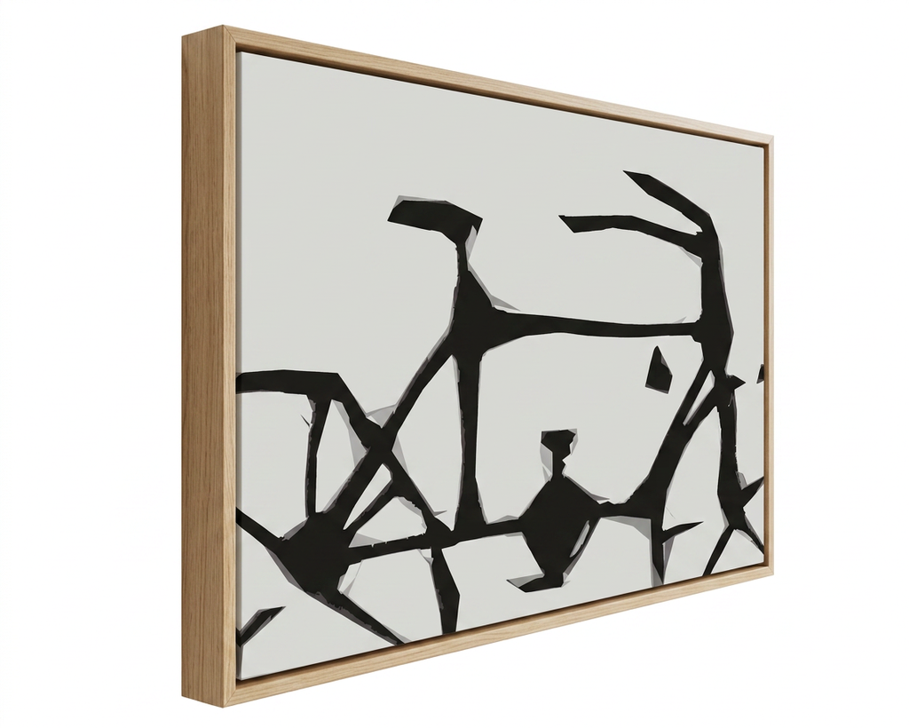 Abstract Black Bicycle Wall Art Canvas Print