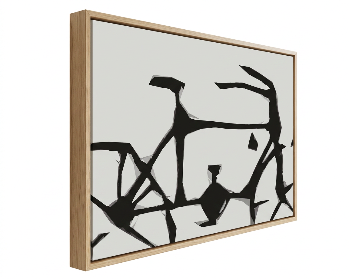 Abstract Black Bicycle Wall Art Canvas Print