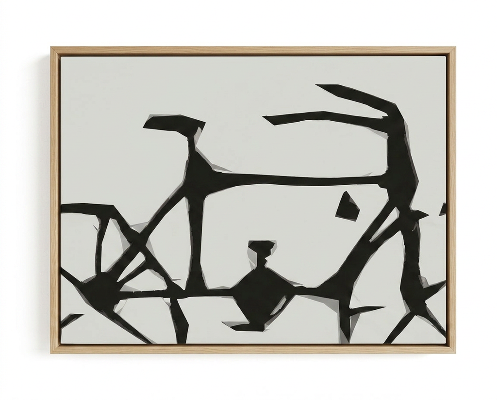 Abstract Black Bicycle Wall Art Canvas Print