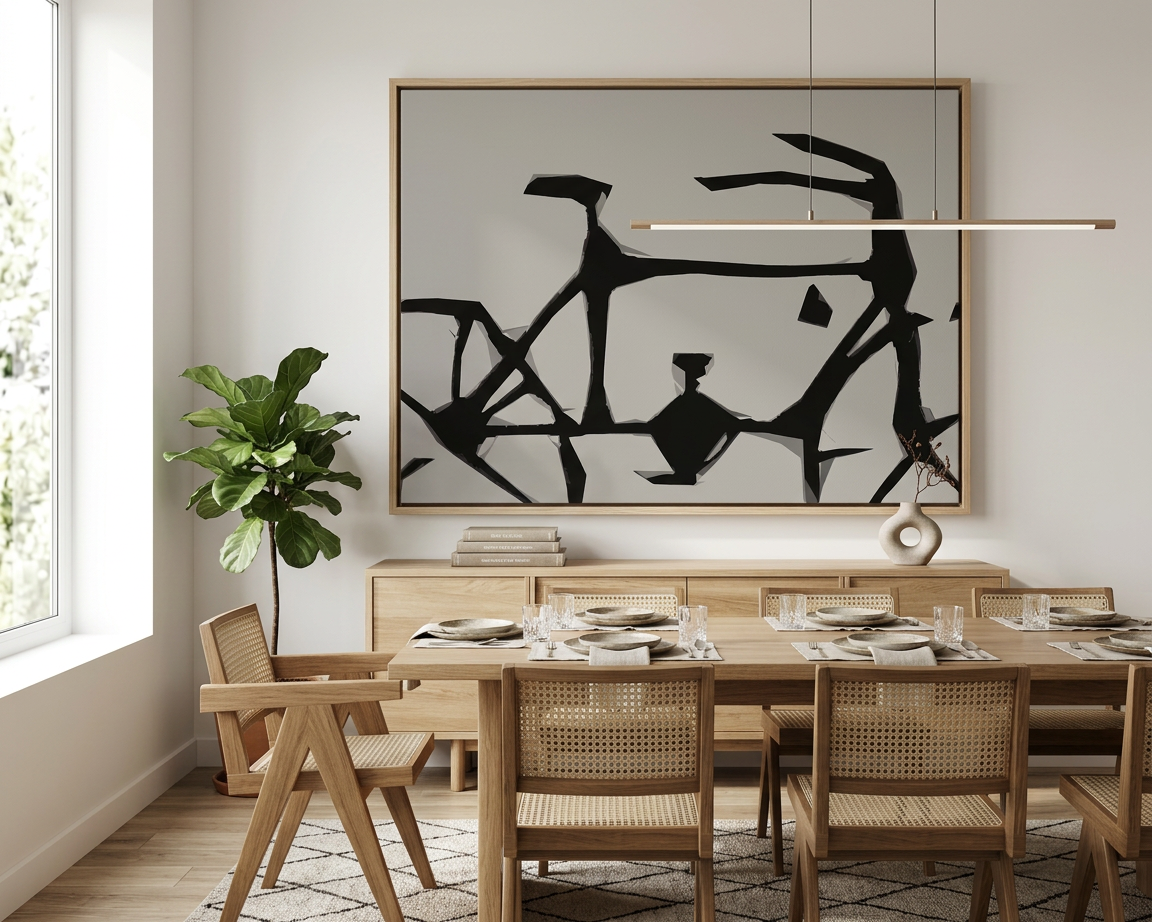 Abstract Black Bicycle Wall Art Canvas Print