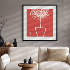 Family Tree Coral Red Wall Art Fine Art Print
