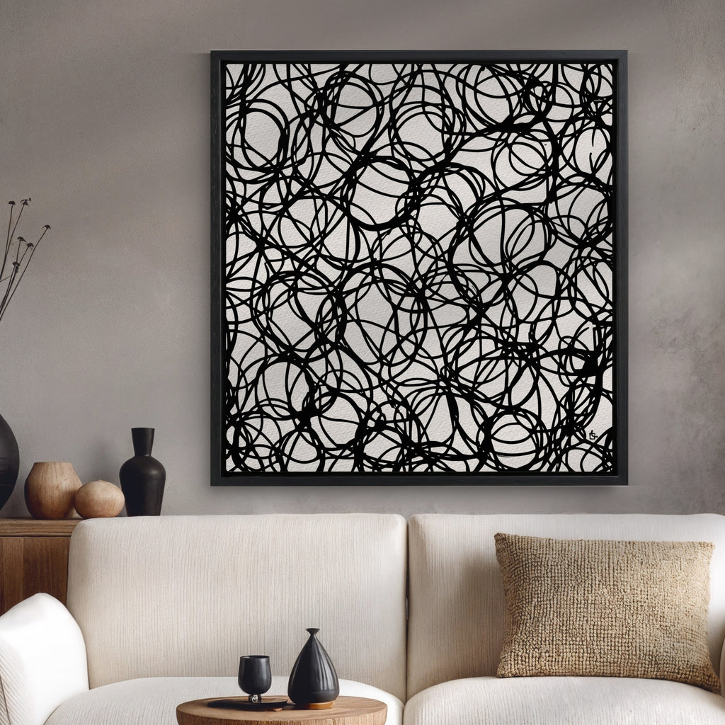 Abstract Microphone Cables Wall Art Canvas Print