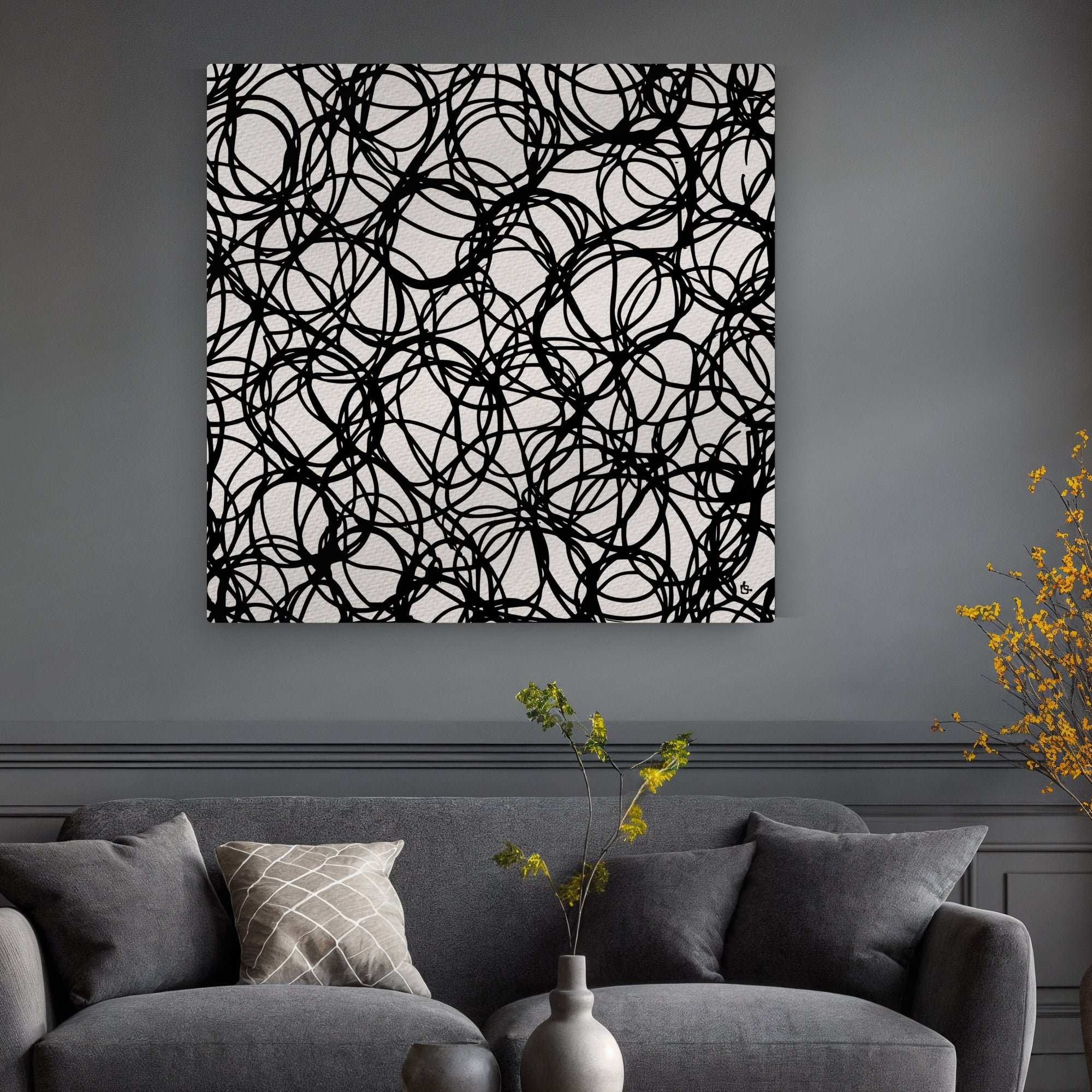 Abstract Microphone Cables Wall Art Canvas Print