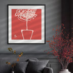 Family Tree Coral Red Wall Art Fine Art Print