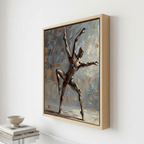 Out of Sync Dusty Blue & Brown Wall Art Canvas Print