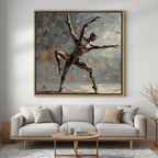 Out of Sync Dusty Blue & Brown Wall Art Canvas Print