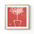 Family Tree Coral Red Wall Art Fine Art Print