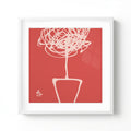 Family Tree Coral Red Wall Art Fine Art Print