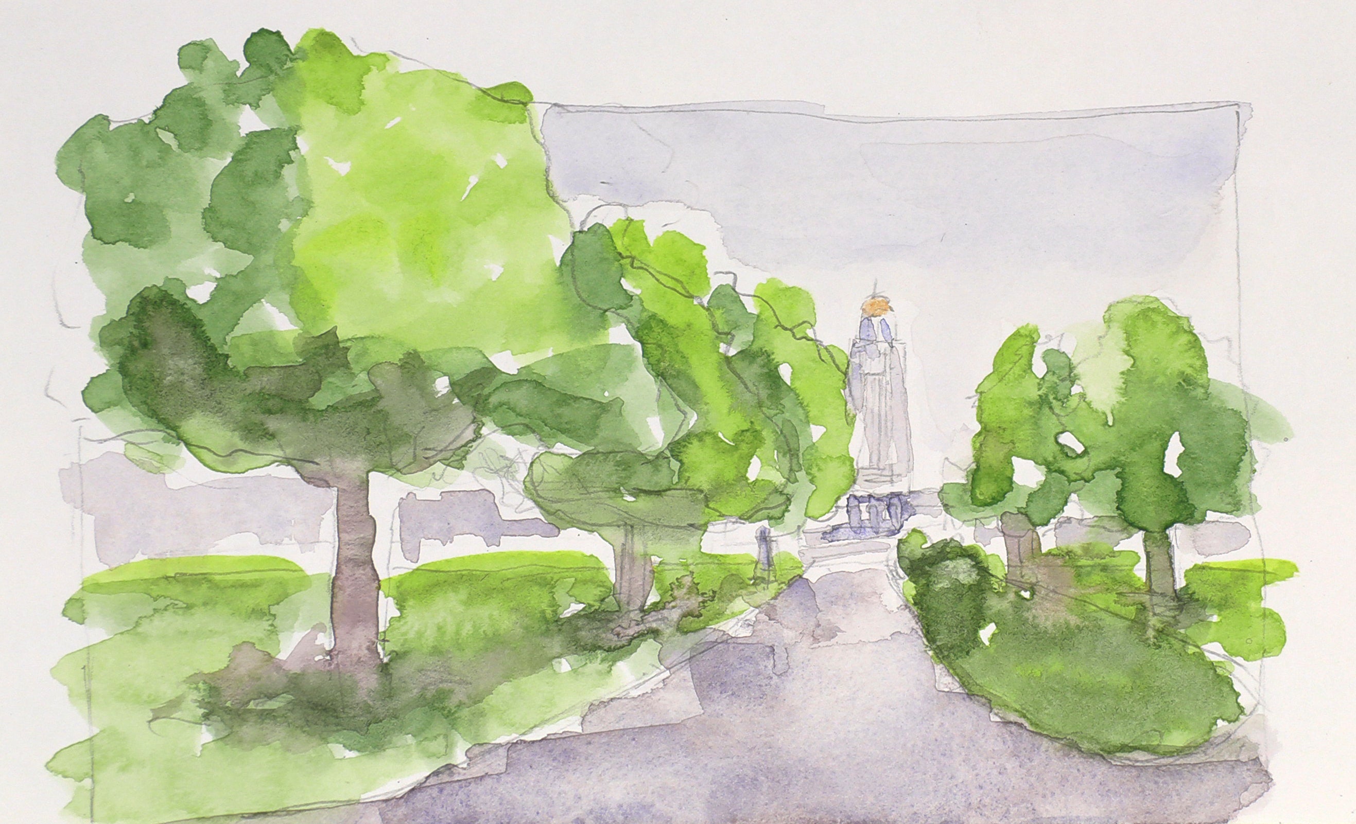 Watercolor Study Of Downtown Lincoln NE Original Painting Wall Art image 0