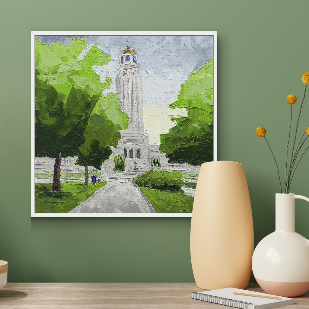 Letter From Home - Lincoln, NE Original Oil Painting 8"x8" image 1